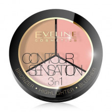 Palette for a make-up of Eveline CONTOUR SENSATION 3in1 01 Pink Beige, 13.5 g