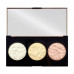 Palette of highlighters for the person Makeup Revolution Strobe Lighting 3 Strobe Highlighter Palette, 11.5 g
