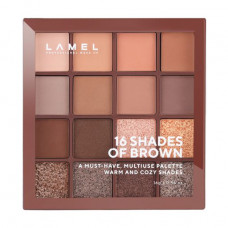 Palette of the eye shadow Lamel Professional 16 Shades of Brown, 16-3, 16 g