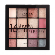 Palette of the eye shadow Lamel Professional Eyeshadow 16 Shades Of Burgundy, 16 g
