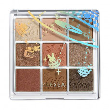 Palette of the eye shadow Zeesea Nine-Color Stunning Crystal Eyeshadow Palette, Caramel Chestnut, 8.4 g