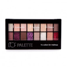 Palette of shadows, pigments and glitters for a make-up of LCF Palette 16 Colors For Makeup tone 1, 19 g