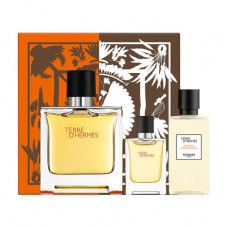 The perfumed set men's Hermes Terre d'Hermes (the perfumed water, 75 ml + the perfumed water, 5 ml + shower gel, 40 ml)