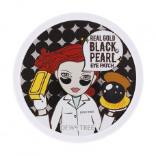 Patches for skin around eyes of Real Gold Black Pearls Eye Patch with gold and black pearls, 60 pieces