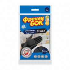 Fröken gloves Bock Black latex, L, 10 pieces