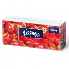 Kerchiefs nasal Kleenex with aroma of strawberry, 10х10 pieces.