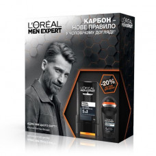 Gift L'Oreal Paris Men Expert set Carbonic protection men's (shower gel, 300 ml + antiperspirant deodorant, 50 ml)