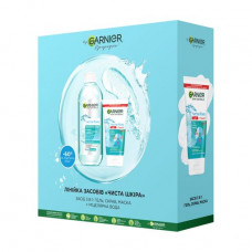 Gift set for the person Garnier Skin Natural Pure leather (multifunctional means 3 in 1, 150 ml + micellar water, 400 ml)