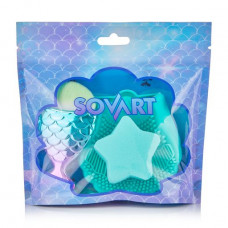 Gift set for Sovart make-up (an accessory for cleaning of brushes, 1 piece + make-up, 1 piece sponge + a brush for a make-up, 1 piece)