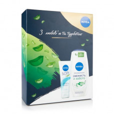 Gift set women's Aloe's Nivea (shower gel, 250 ml + hand cream, faces and bodies, 75 ml)