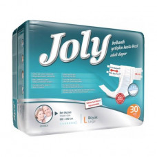 Diapers for adult Joly with elastic sidewalls, the size are 3 Large, 30 pieces
