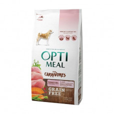 Polnoratsionny bezzernovy dry Optimeal for adult dogs of all breeds the Turkey and vegetables, 1.5 kg