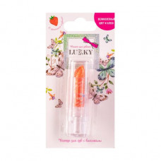 Lipstick for Lukky lips with aroma of strawberry, with spangles, coral, 3.4 g