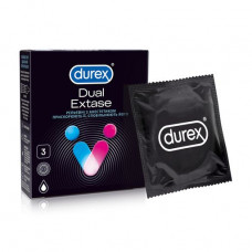 The Durex Dual Extase condoms Relief with anesthetic, 3 pieces