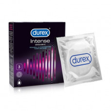 The Relief Durex Intense Orgasmic condoms, with the stimulating gel-lubricant, 3 pieces