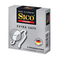 Condoms latex Sico Extra Safe with a reinforced wall, 3 pieces
