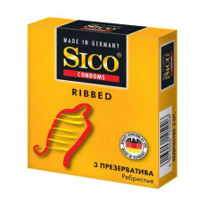 Condoms latex Sico Ribbed Ridge, 3 pieces