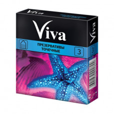 Condoms latex Viva Dot, 3 pieces