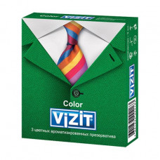 Condoms latex Vizit Color Color, flavored, 3 pieces
