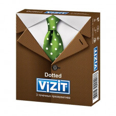 Condoms latex Vizit Dotted Dot, 3 pieces