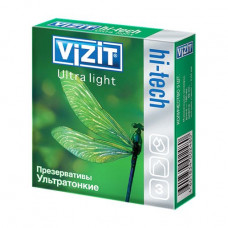 Condoms latex Vizit Hi-tech Ultra Light Ultrathin, 3 pieces