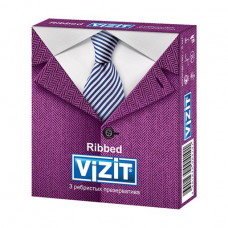 Condoms latex Vizit Ribbed Ridge, 3 pieces
