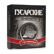Condoms latex Hussar classical with silicone lubricant, 3 pieces