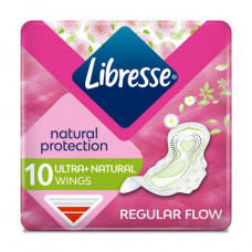 Laying for critical days of Libresse Natural Protection Ultra Normal Aloe & Camomile with extract of a camomile and an aloe belief, 10 pieces