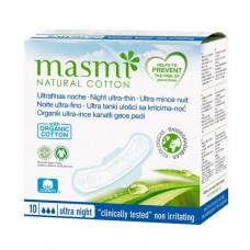 Laying for critical days of Masmi organic ultra thin for strong allocations with wings, 10 pieces.