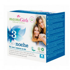 Laying for critical days of Masmi organic ultra thin girl for teenagers or for absorption of strong allocations with wings, 10 pieces.