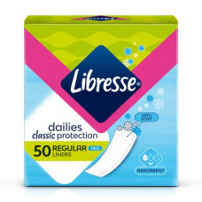 Panty liners Libresse Dailies Classic Protection Regular Deo, 50 pieces