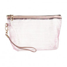 Transparent make-up bag of Bless Beauty gold-pink