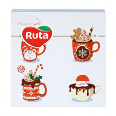 Napkins decorative Ruta New Year's collage of 33*33 cm, 2-layer, 20 pieces