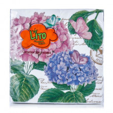Napkins decorative L_to 33*33, 3-layer Hortensius, 18 pieces