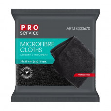 Napkins for cleaning of Pro Service Microfibre Cloths universal, from microfiber, black, 5 pieces