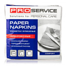 Napkins dining rooms of Pro service Comfort 33х33 single-layer white 1/8, 100 pieces.