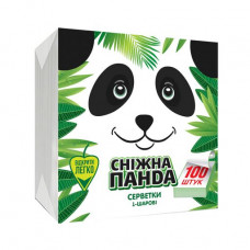 Napkins dining rooms Snow Panda single-layer white 33kh33sm, 100 pieces.