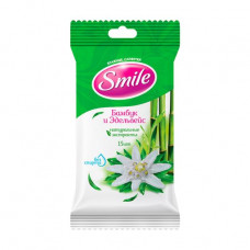 Wet towel wipes Smile Daily Bambuk and edelweiss, 15 pieces