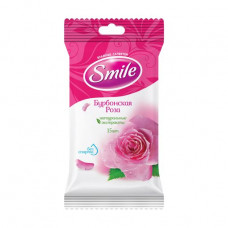 Wet towel wipes Smile Daily Burbonsky rose, 15 pieces