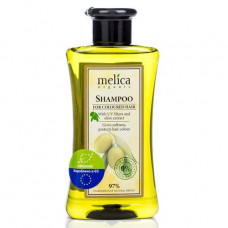 A dyed hair Melica shampoo with UV filters and extract of an olive, 300 ml