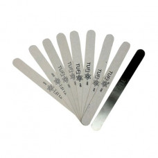 Replaceable files for Tufi Profi file with a metal base, the straight line narrow, 240/180/150/100 grit, 9 pieces (0074002)