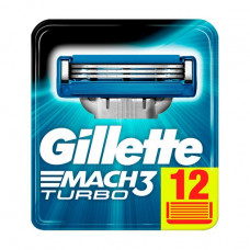 Replaceable cartridges for shaving of Gillette Mach 3 Turbo men's, 12 pieces