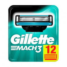 Replaceable cartridges for shaving of Gillette Mach 3 men's, 12 pieces