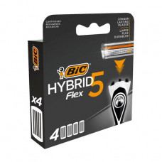 Replaceable cartridges for shaving men's BIC Flex 5 Hybrid, 4 pieces