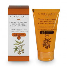 Sunblock cream for the person L'Erbolario on the basis of an aloe belief and a macadamia of SPF 25, 75 of ml