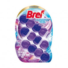 Means for cleaning of a toilet bowl of Bref Brilliant Gel All in 1 Magic breeze, 3*42 g