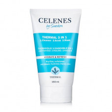 Means for washing, a srub, a Celenes Thermal 3 in 1 Cleanse-Scrub-Mask face pack all-type skin, 150 ml