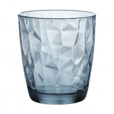 Glass low for drinks and Bormioli Rocco Diamond Ocean Blue water, 390 ml (302259M02321990)