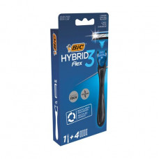 Razor men's Bic Flex 3 Hybrid with 4 replaceable cartridges, 1 piece