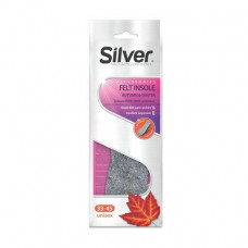 The shoe insoles Silver Felt Insole with felt, universal, fall-winter, size 33-45